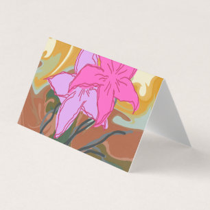 Cartão De Visita Este design de arte floral abstrato combina suave