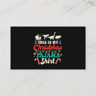Cartão De Visita Este É O Meu Natal Pajama Santas Sleigh Dinossaur