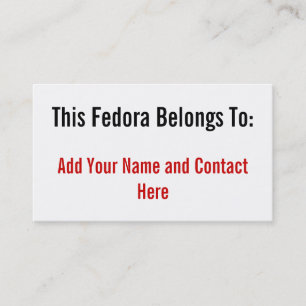 Cartão De Visita Este Fedora pertence a