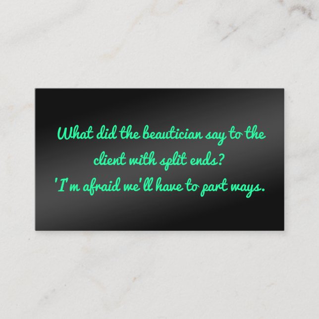 Cartão De Visita Estética da Beleza Humorística (Frente)