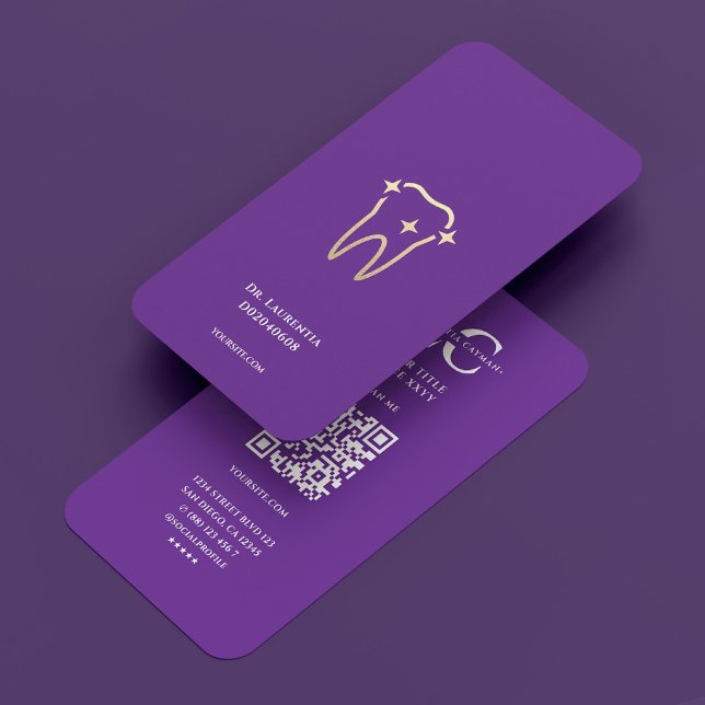 Cartão De Visita Estética dentária de Dentista Cosmético Real Roxo (Royal Purple Cosmetic Dentist Dental Aesthetic Business Card
☆★
☆★
☆★
☆★
☆★
4.8 out of 5 stars ratin)
