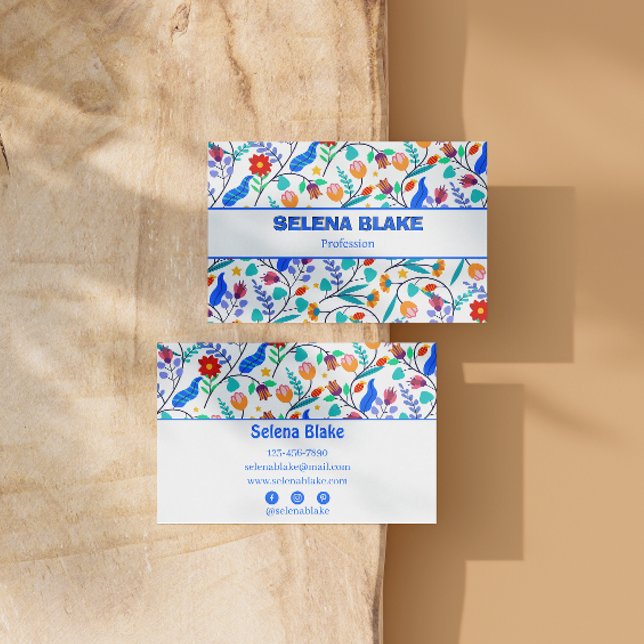 Cartão De Visita Estética Floral Elegante | Moderno e Na moda (Criador carregado)