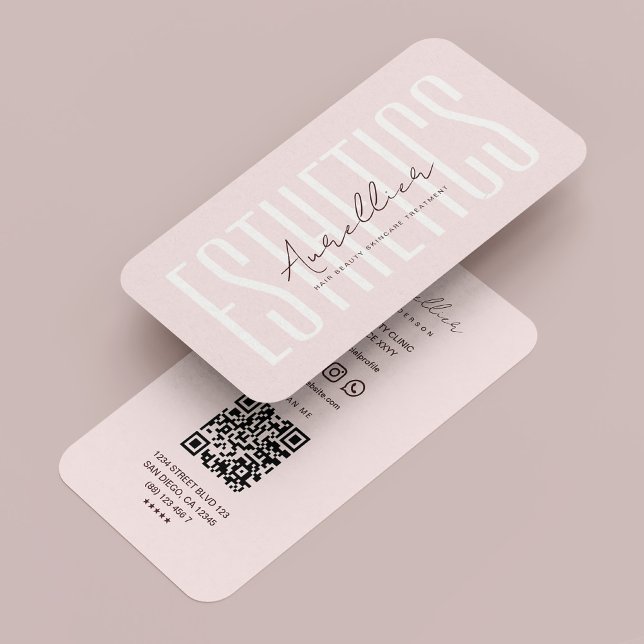 Cartão De Visita Estética Rosa Elegante Estheticista Elegante (Beautician Esthetician Elegant Pink Aesthetic Business Card
)