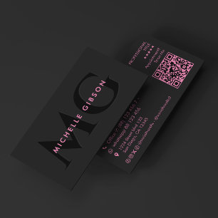 Cartão De Visita Estética Rosa Preto Marketing Beleza
