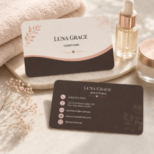 Cartão De Visita Esteticista Botânica Soft Blush