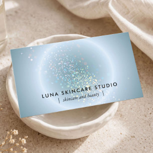 Cartão De Visita Esteticista Brilho Celestial Moderno Azul Poeirent