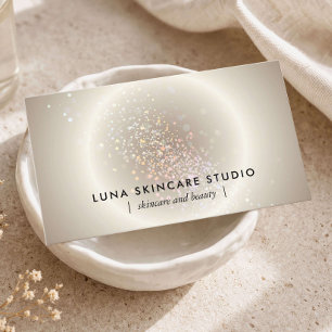 Cartão De Visita Esteticista Celestial Glow Champagne Gold Luxo
