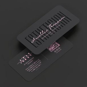 Cartão De Visita Esteticista Cosmetologista Beleza Preta Rosa