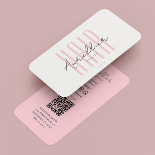 Cartão De Visita Esteticista de Cabelo Terapeuta de Spa Rosa Pastel