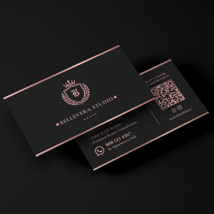 Cartão De Visita Esteticista de Luxo Elegante Rosa Dourado Beleza