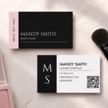 Esteticista de Salão Rosa e Preto Moderno Beleza