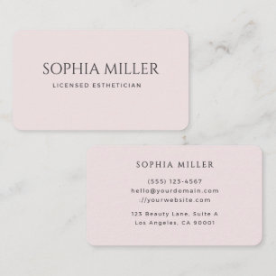 Cartão De Visita Esteticista Editorial Minimalista Rosa