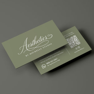 Cartão De Visita Esteticista Elegante Esteticista Sage Aesthetics