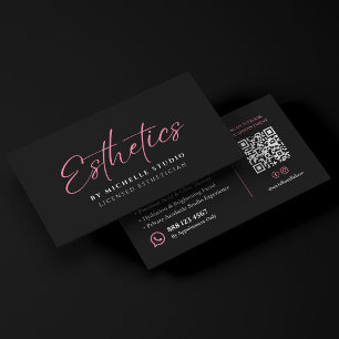 Cartão De Visita Esteticista Licenciada Elegante Roteiro de Estétic