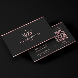Cartão De Visita Esteticista Luxo Cabeleireira Coroa Rosê Pink