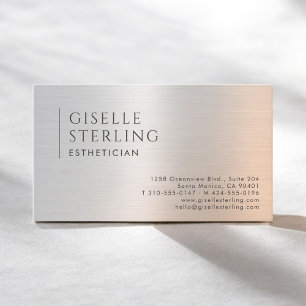Cartão De Visita Esteticista Metal Escovado