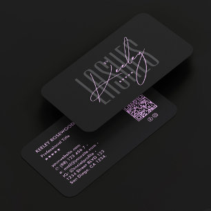 Cartão De Visita Esteticista Minimalista Estética Roxa Beautician