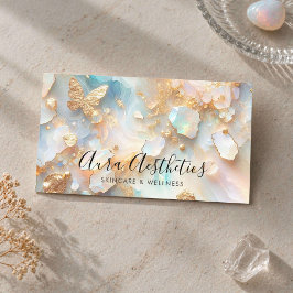 Cartão De Visita Esteticista Opala Pedra da Lua Elegante Luxo Cuida