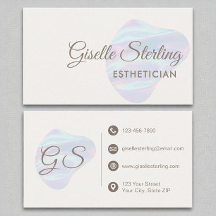 Cartão De Visita Estheticista - Abstrato Opal Iridescente