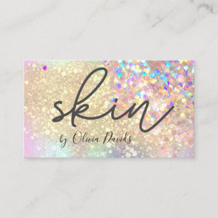 Cartão De Visita Estheticista Beauty Dourada Glitter Skincare Salon
