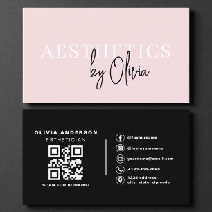 Cartão De Visita Estheticista Estheticista moderno Código QR - Cor-