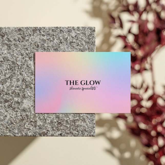 Cartão De Visita Estheticista - Holográfico Rosa Iridescente Código (Esthetician Pink Holographic Iridescent Qr Code Business Card)