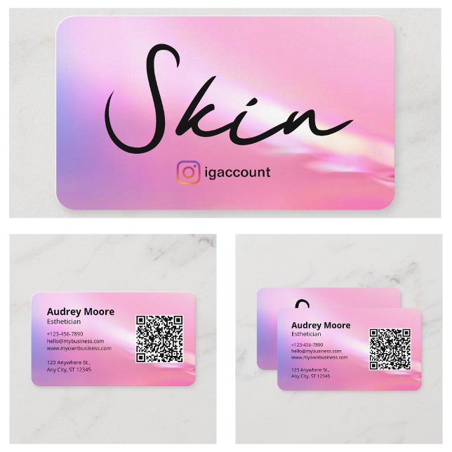 Cartão De Visita Estheticista Makeup Pele (Esthetician Skin Makeup Business Card
)