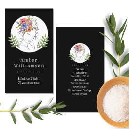 Cartão De Visita Estheticista Moderno Stylist Spa Elegante Chic Flo