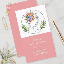 Cartão De Visita Estheticista Moderno Stylist Spa Elegante Chic Flo