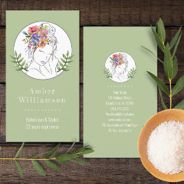 Cartão De Visita Estheticista Moderno Stylist Spa Elegante Chic Flo