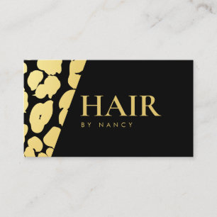 Cartão De Visita Estilista de Cabelo com Estampa de Leopardo Glam G