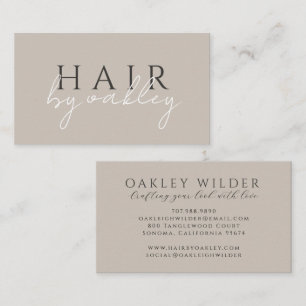 Cartão De Visita Estilista de Cabelo Minimalista Griege