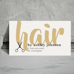 Cartão De Visita Estilista de Cabelo Moderno Ousado Pastel Marrom D