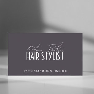 Cartão De Visita Estilista de Cabelo Profissional Moderno de Luxo