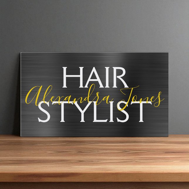 Cartão De Visita Estilista de Cabelos Dourados Brutos (Criador carregado)