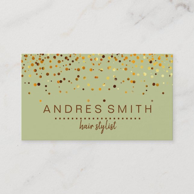 Cartão De Visita Estilista de Cabelos Dourados Castanhos (Frente)