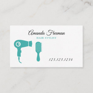 Cartão De Visita Estilista de Cabelos Minimalistas e Pretos