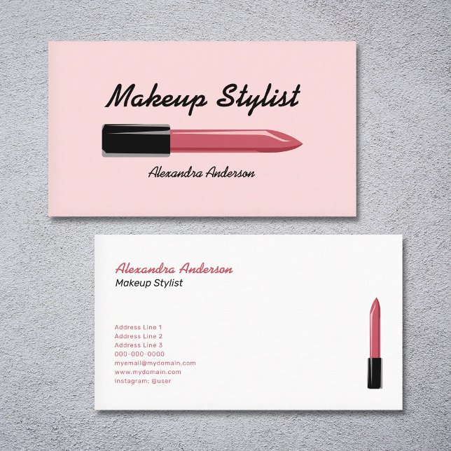 Cartão De Visita Estilista de Maquiagem (Makeup Stylist Business Card)