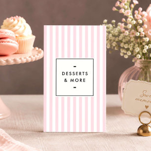 Cartão De Visita Estilista de Mesa de Sobremesas Listras Rosa Retrô