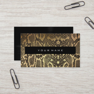 Cartão De Visita Estilista Dourado da forma do Vip do pitão do