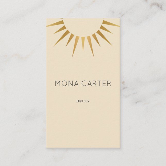 Cartão de visita estilístico do sol do art deco (Frente)