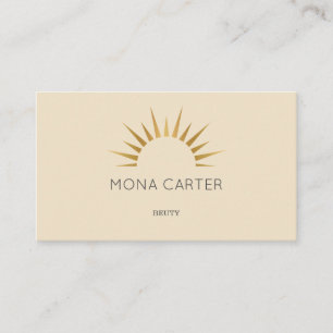 Cartão de visita estilístico do sol do art deco