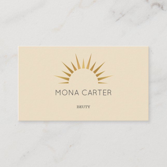 Cartão de visita estilístico do sol do art deco (Frente)