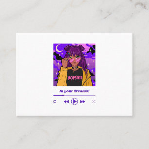 Cartão De Visita estilo anime apresentando uma mulher legal
