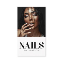Estilo Branco Código QR Foto Logo Salão de Unhas