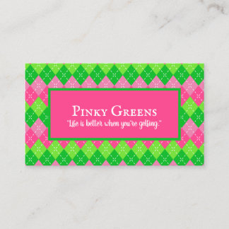 Cartão De Visita Estilo branco rosa e verde Molho branco molhando g