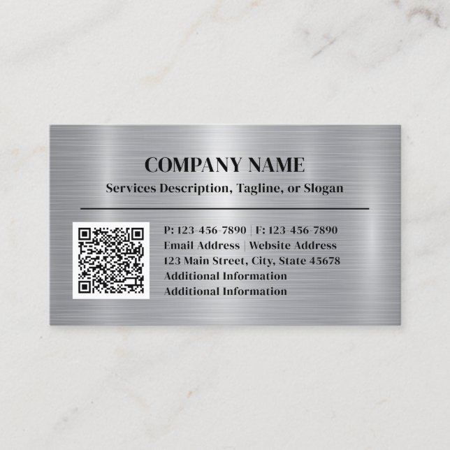 Cartão De Visita Estilo de alumínio de aço escovado metálico Adicio (Frente)