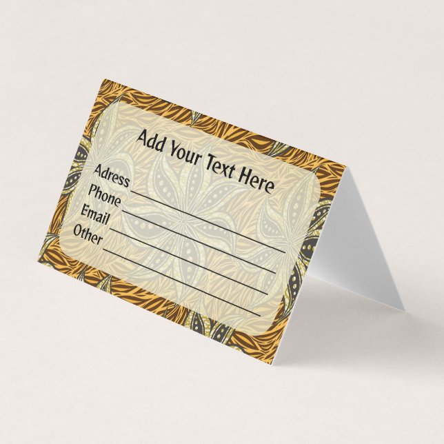 Cartão De Visita Estilo de Batik Floral Abstrato africano (Frente)