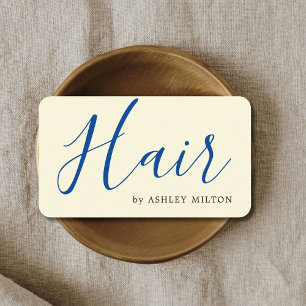 Cartão De Visita Estilo de Cabelo Azul Amarelo Elegante