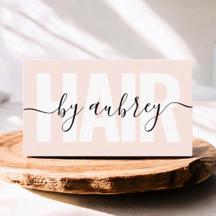 Cartão De Visita Estilo de Cabelo de Caligrafia Minimalista